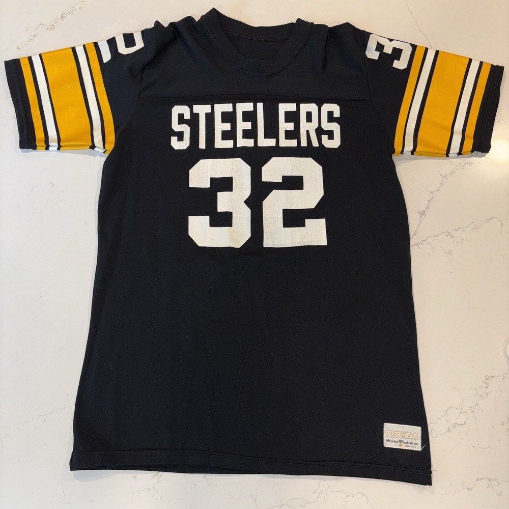 VTG Medalist NFL Pittsburgh Steelers Franco Harris #32 Black Jersey Medium M